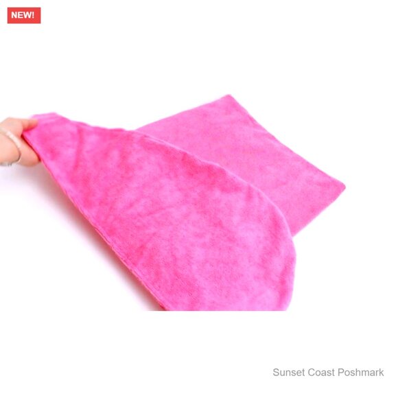 Microfiber Bath Towel Wrap Adjustable Spa Shower Cover Up & Hair Turban Hot Pink